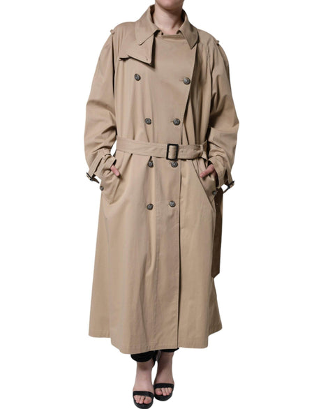 Dolce & Gabbana Khaki Double Breasted Trench Coat Jacket - Hilstor