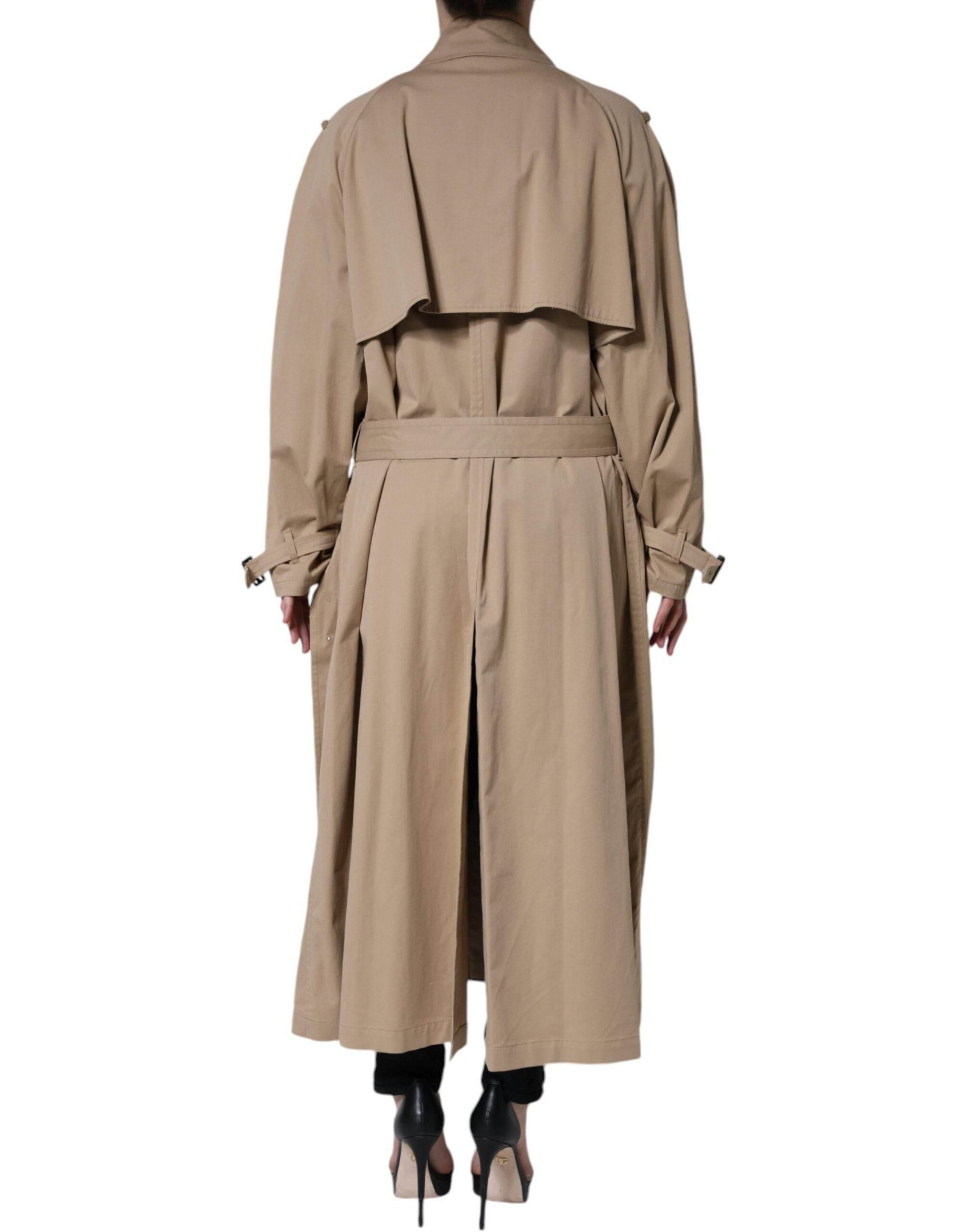 Dolce & Gabbana Khaki Double Breasted Trench Coat Jacket - Hilstor