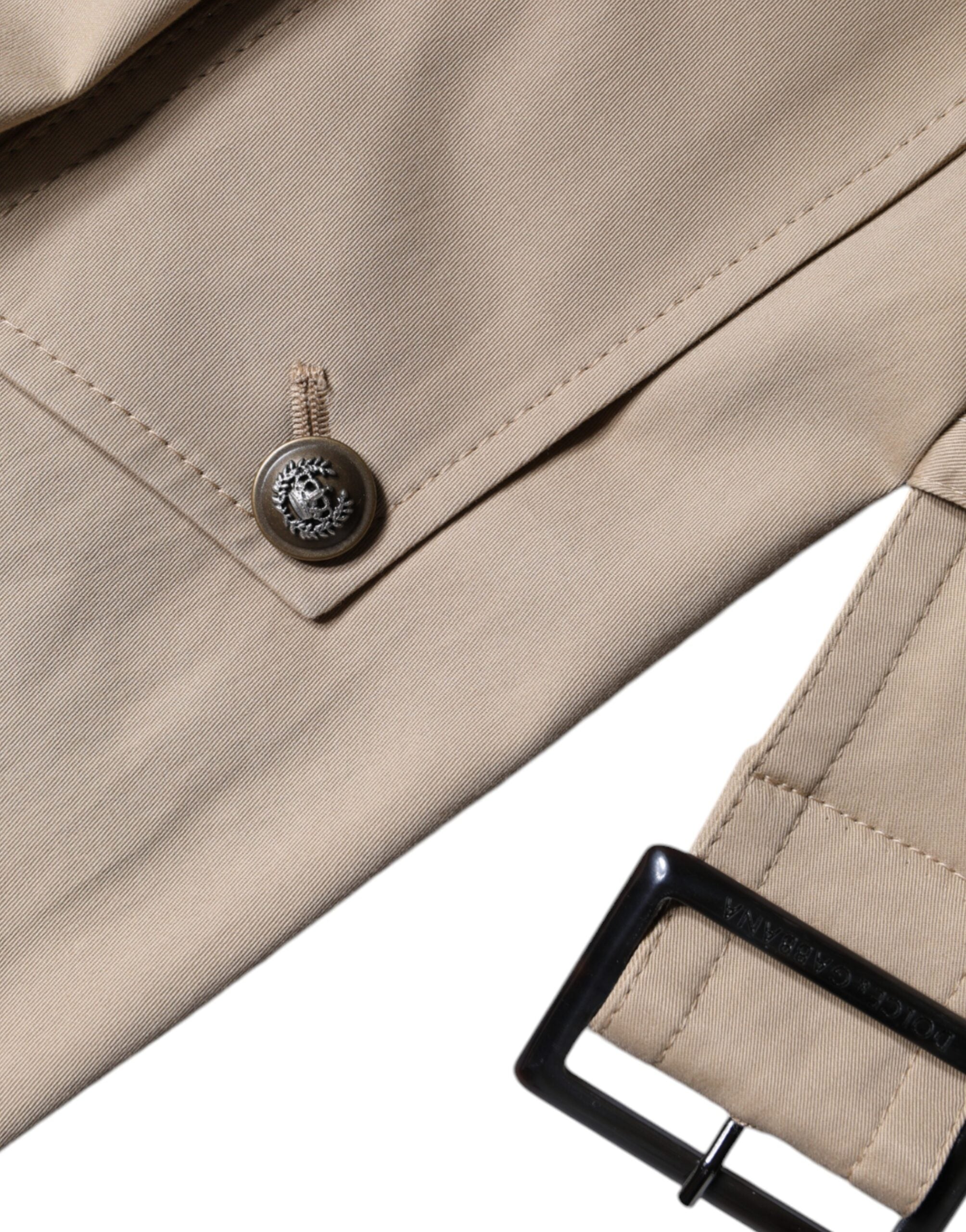Dolce &amp; Gabbana Khaki dobbeltradet trenchcoat-jakke