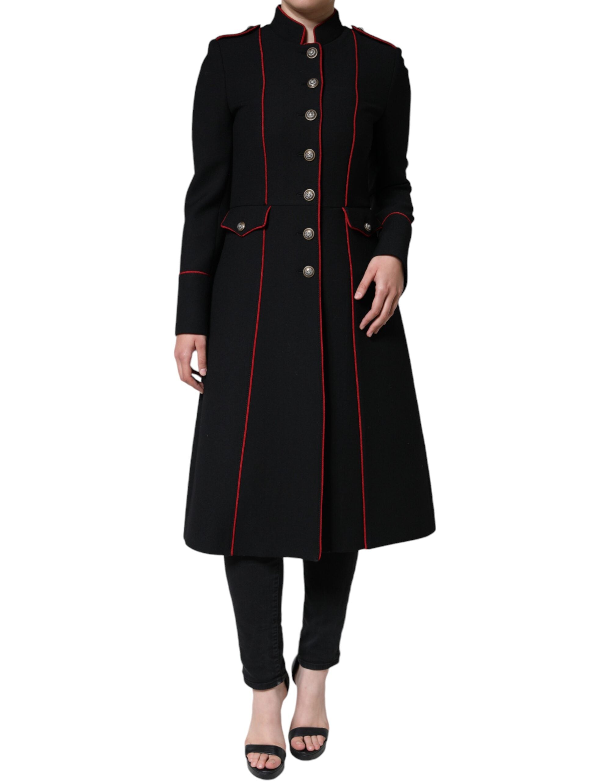 Dolce &amp; Gabbana sort enkeltradet trenchcoat-jakke