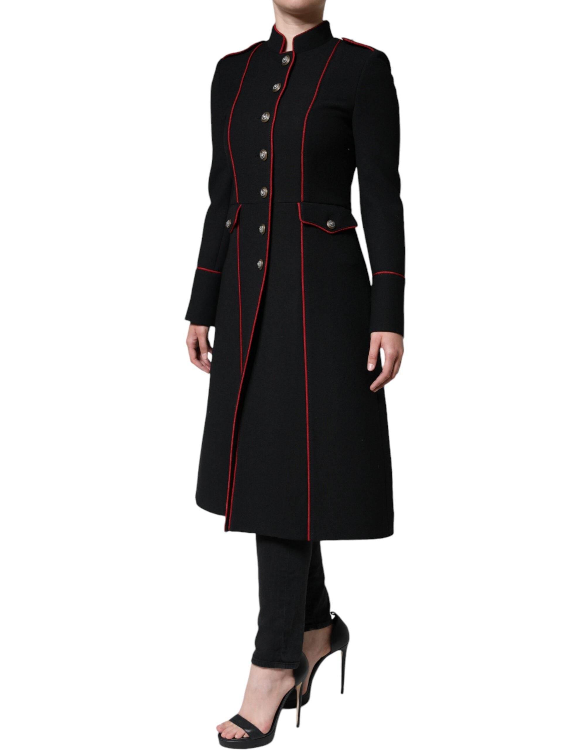 Dolce & Gabbana Black Single Breasted Trench Coat Jacket - Hilstor