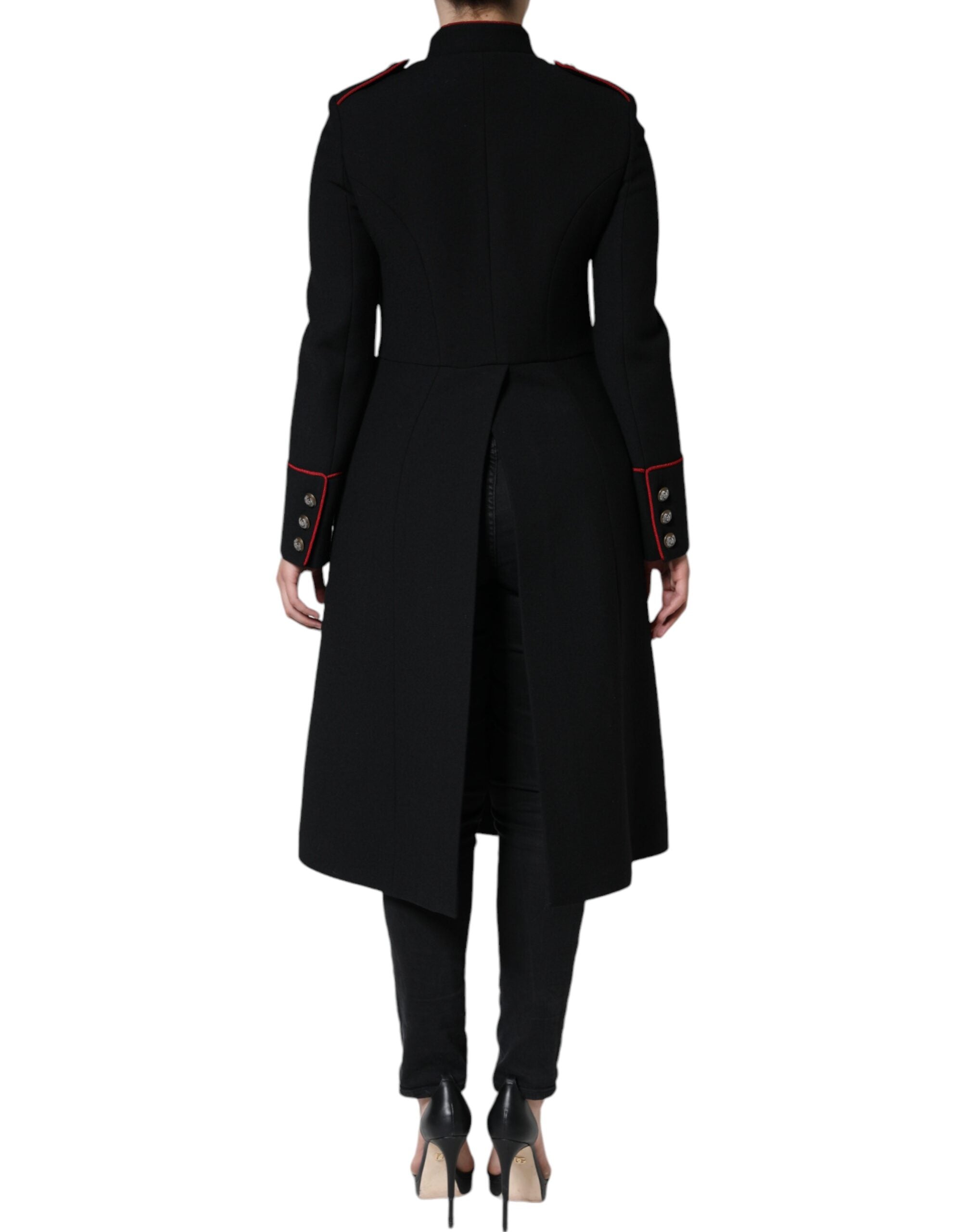 Dolce &amp; Gabbana sort enkeltradet trenchcoat-jakke