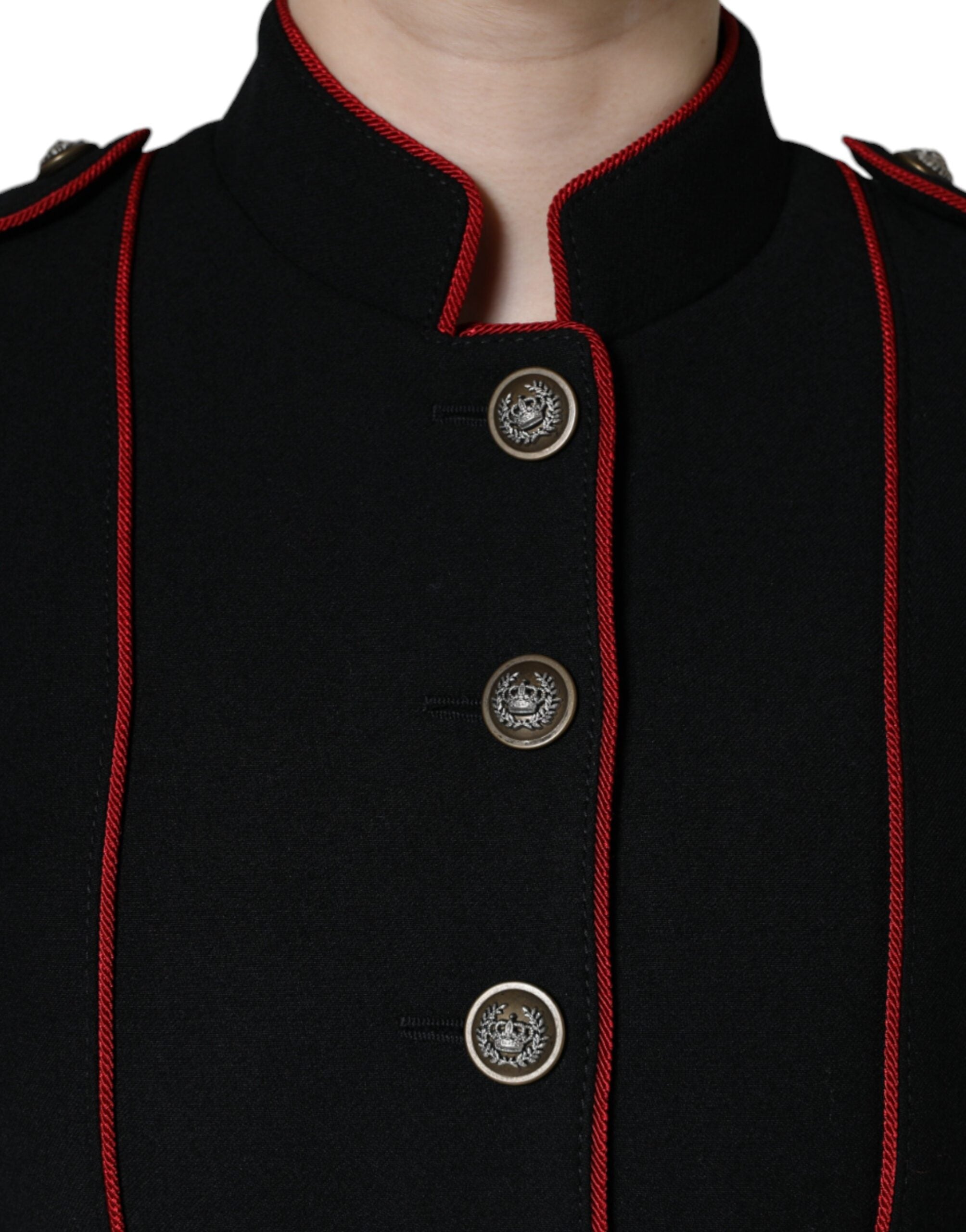 Dolce &amp; Gabbana sort enkeltradet trenchcoat-jakke