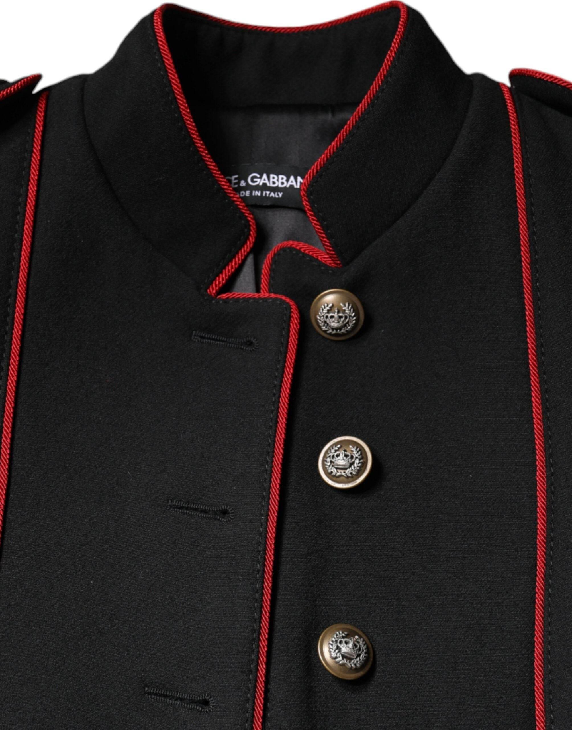 Dolce & Gabbana Black Single Breasted Trench Coat Jacket - Hilstor