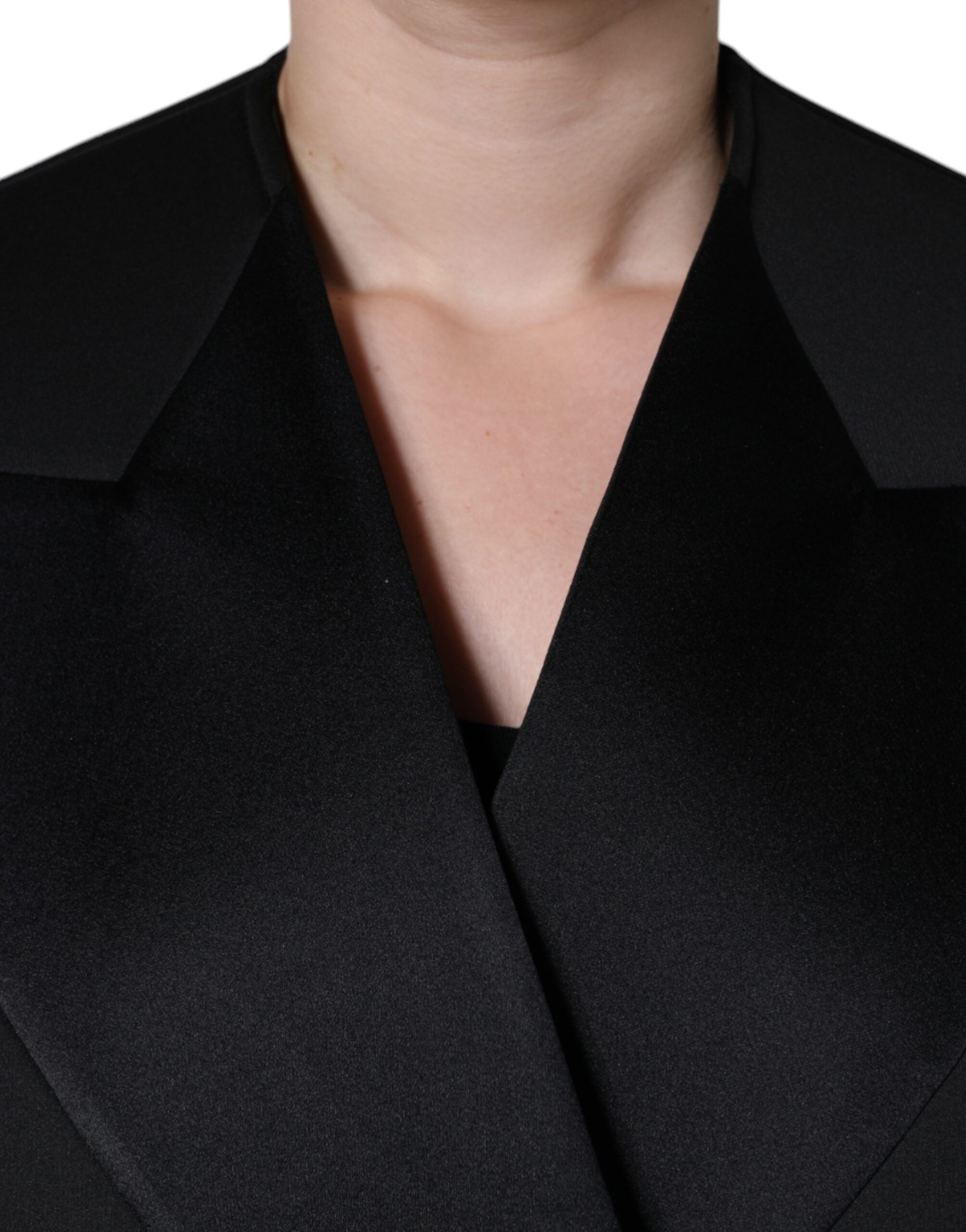Dolce &amp; Gabbana sort polyester dobbeltradet jakke