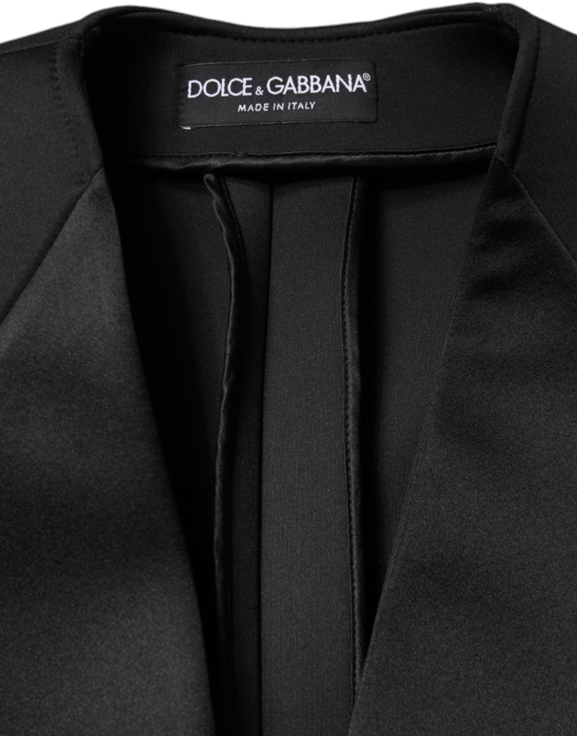 Dolce &amp; Gabbana sort polyester dobbeltradet jakke