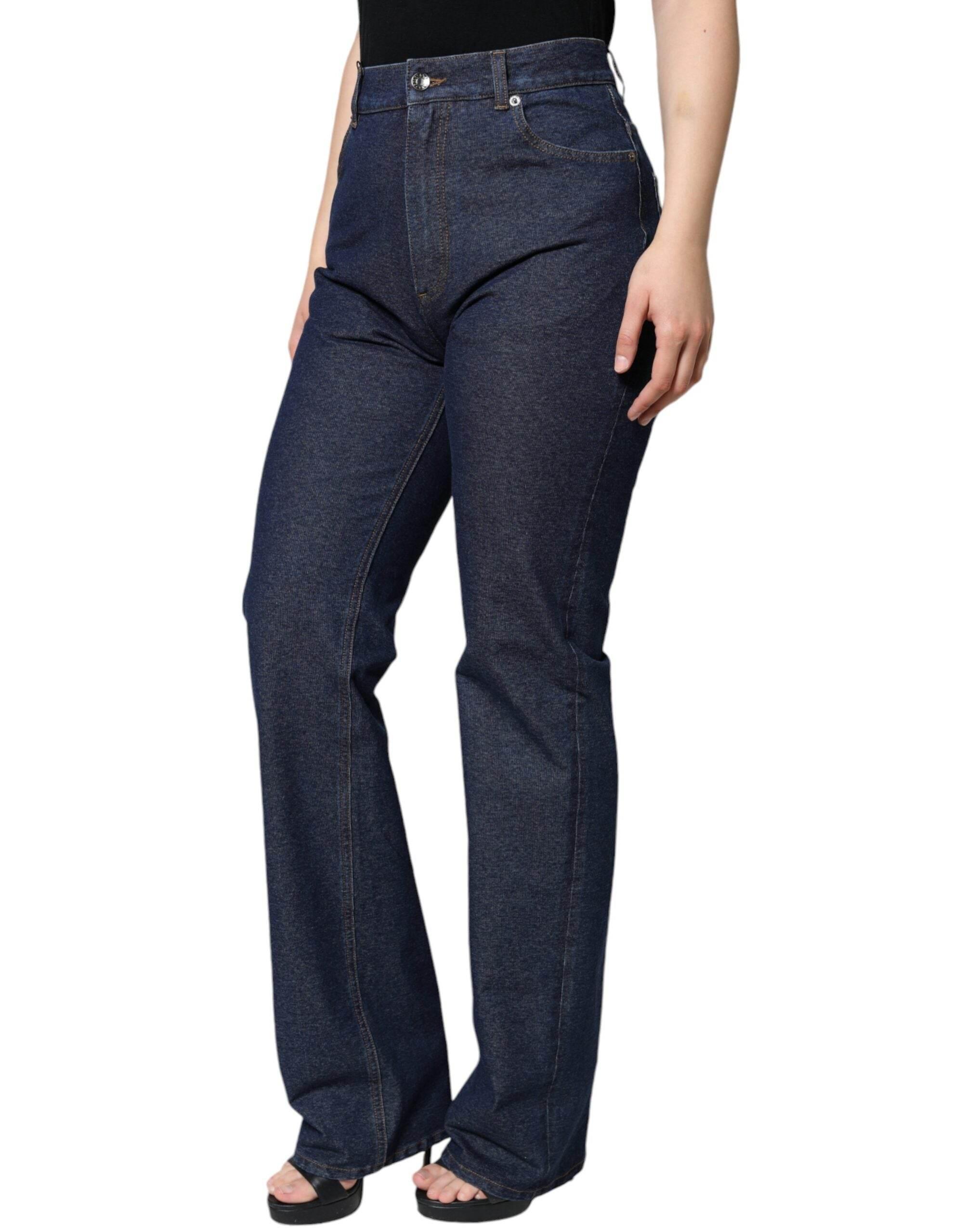 Dolce & Gabbana Dark Blue Cotton Stretch Straight Denim Jeans - Hilstor