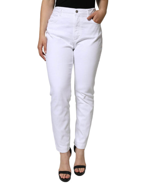 Dolce & Gabbana White Cotton Stretch AUDREY Skinny Jeans - Hilstor