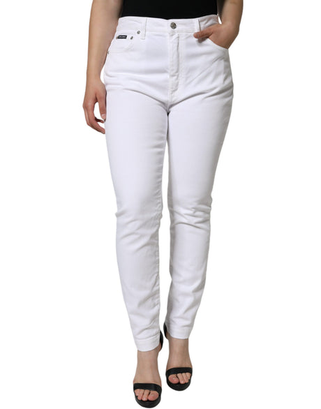 Dolce &amp; Gabbana Hvid bomuld Stretch AUDREY Skinny Jeans