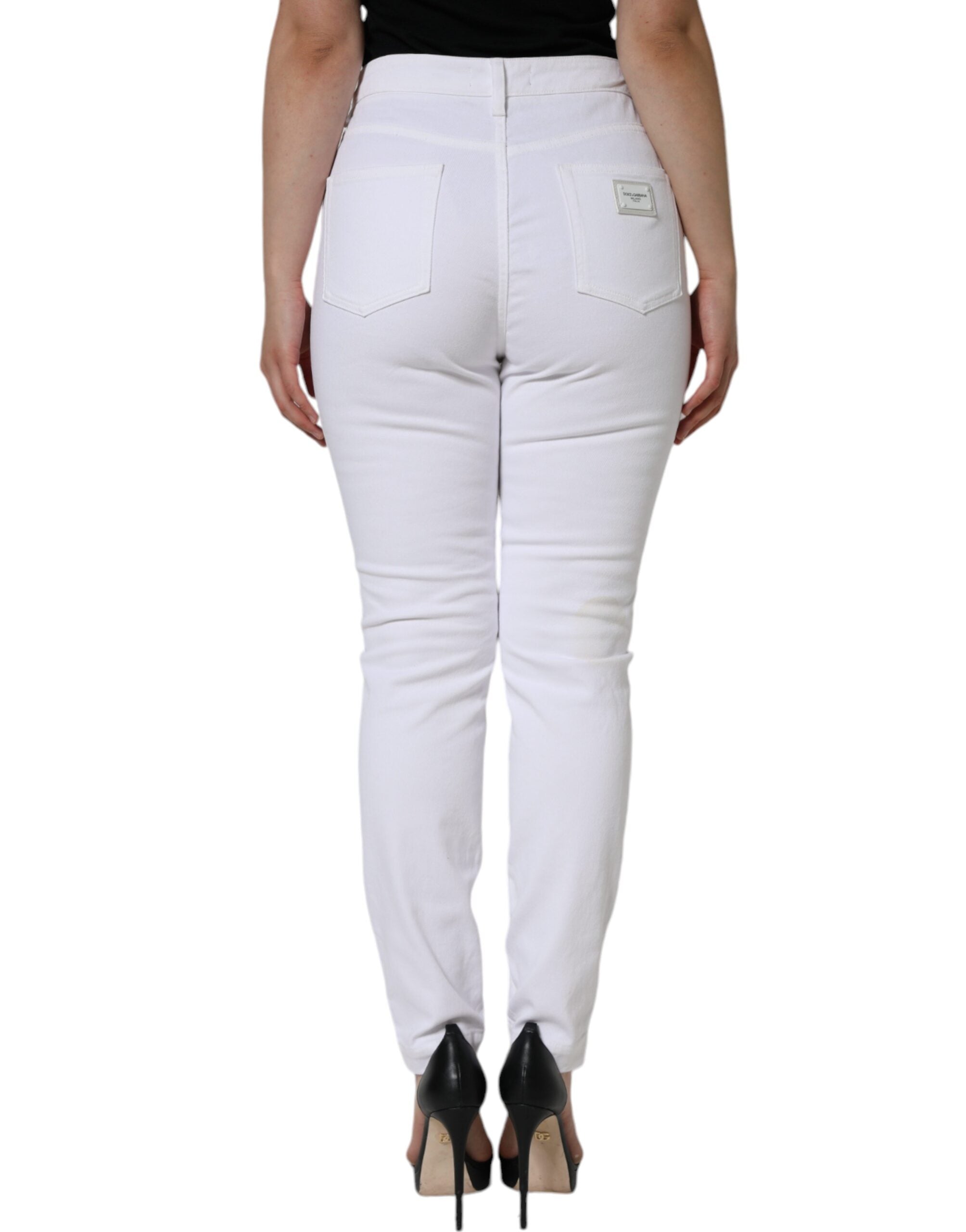 Dolce & Gabbana Hvid bomuld Stretch AUDREY Skinny Jeans