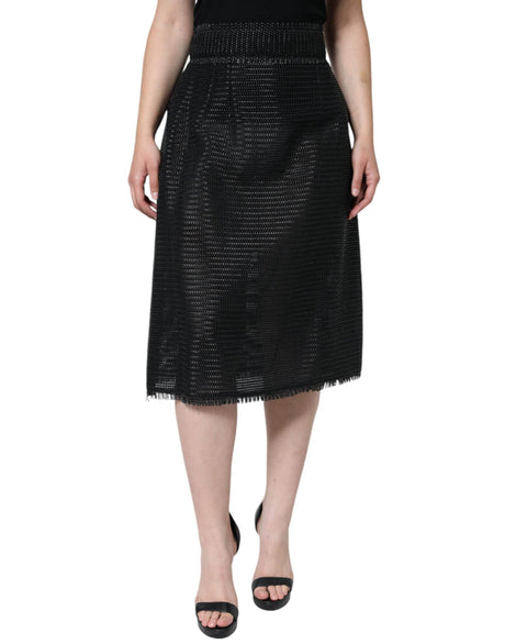 Dolce & Gabbana Black Viscose High Waist Pencil Cut Skirt - Hilstor