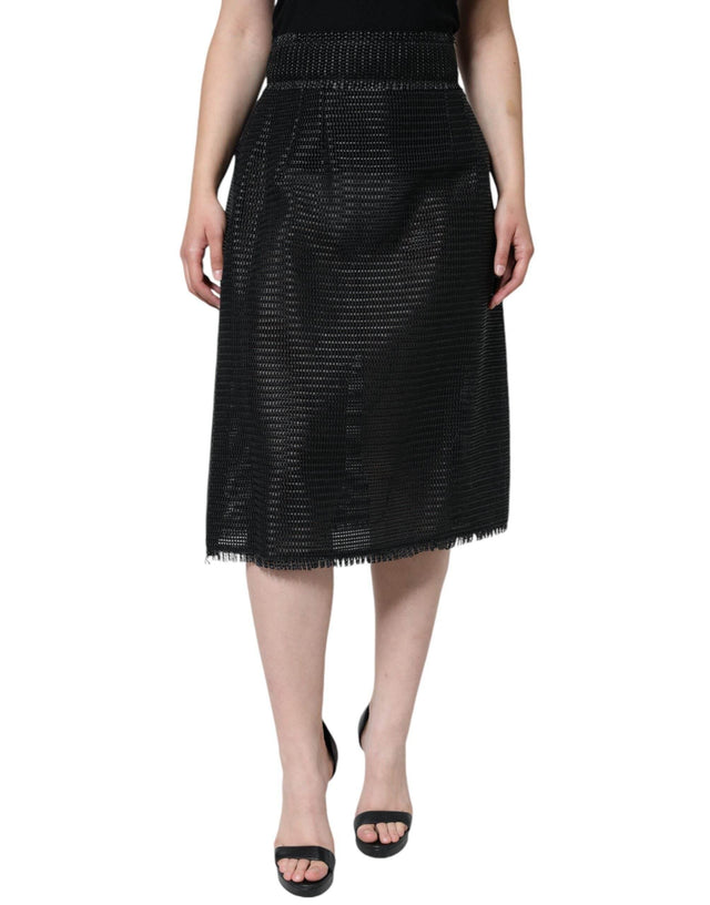 Dolce & Gabbana Black Viscose High Waist Pencil Cut Skirt - Hilstor