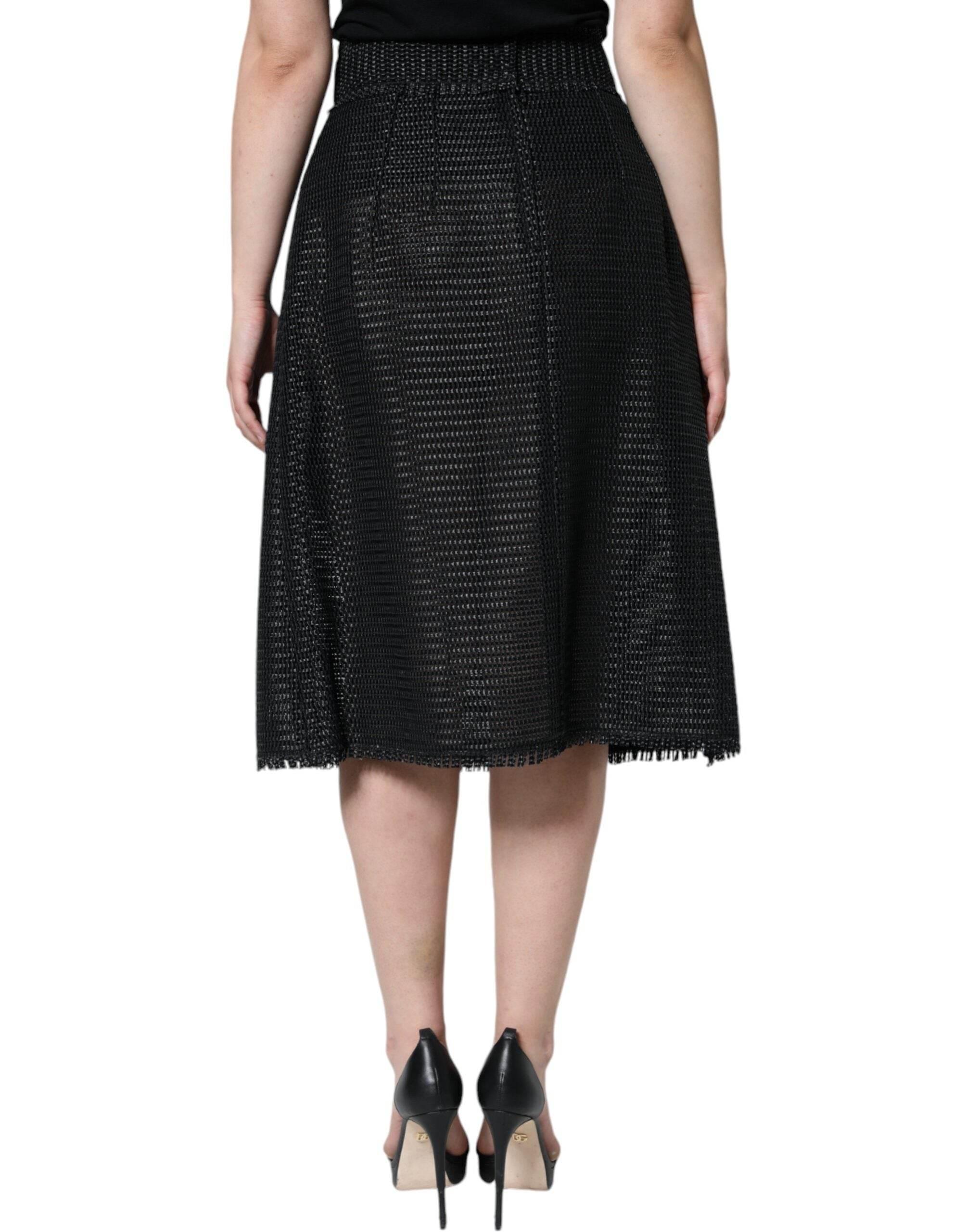 Dolce & Gabbana Black Viscose High Waist Pencil Cut Skirt - Hilstor