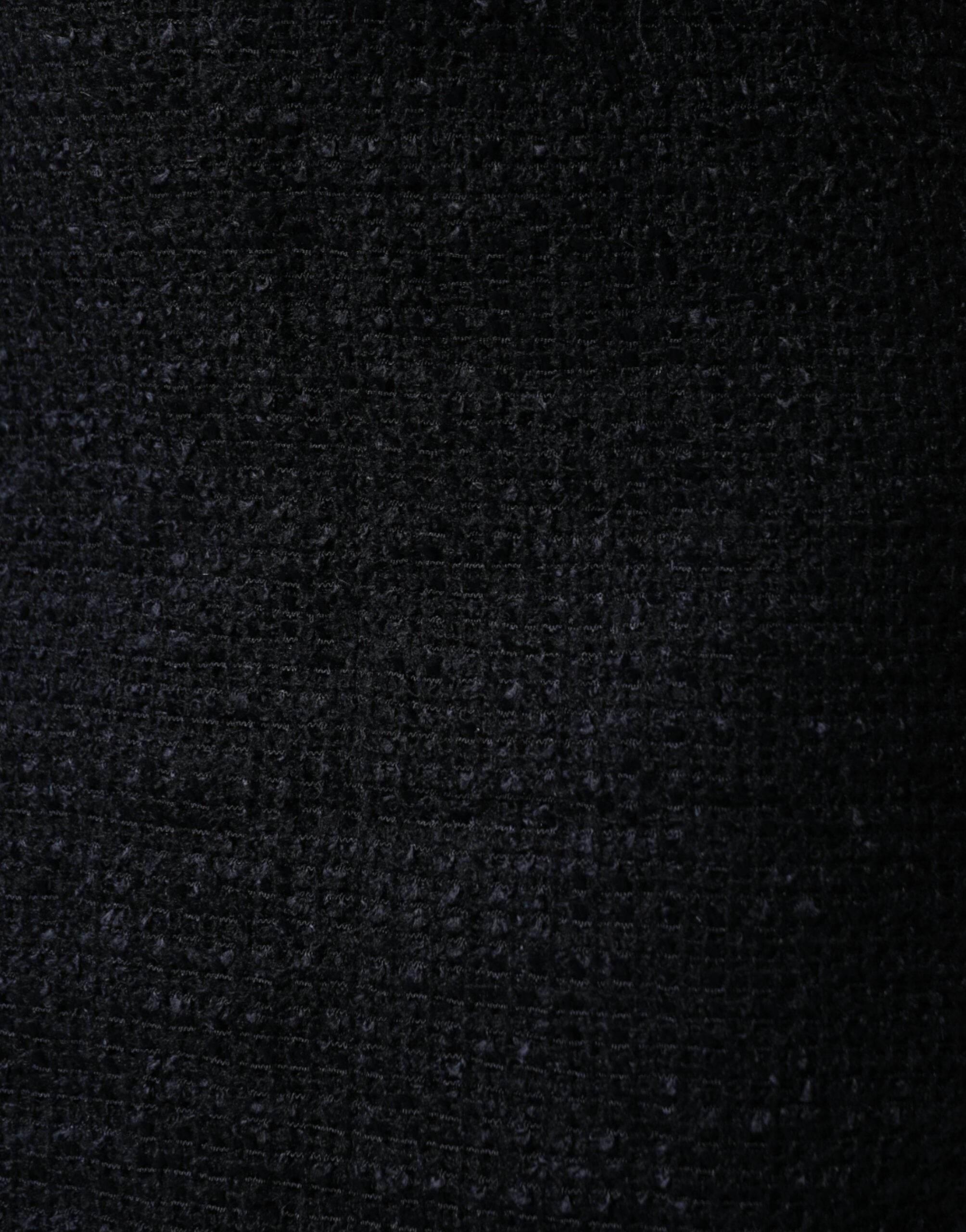 Dolce & Gabbana Black Virgin Wool Pencil Cut Midi Skirt - Hilstor