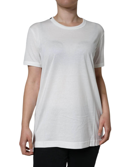 Dolce & Gabbana White Cotton Crew Neck Short Sleeve T-shirt - Hilstor