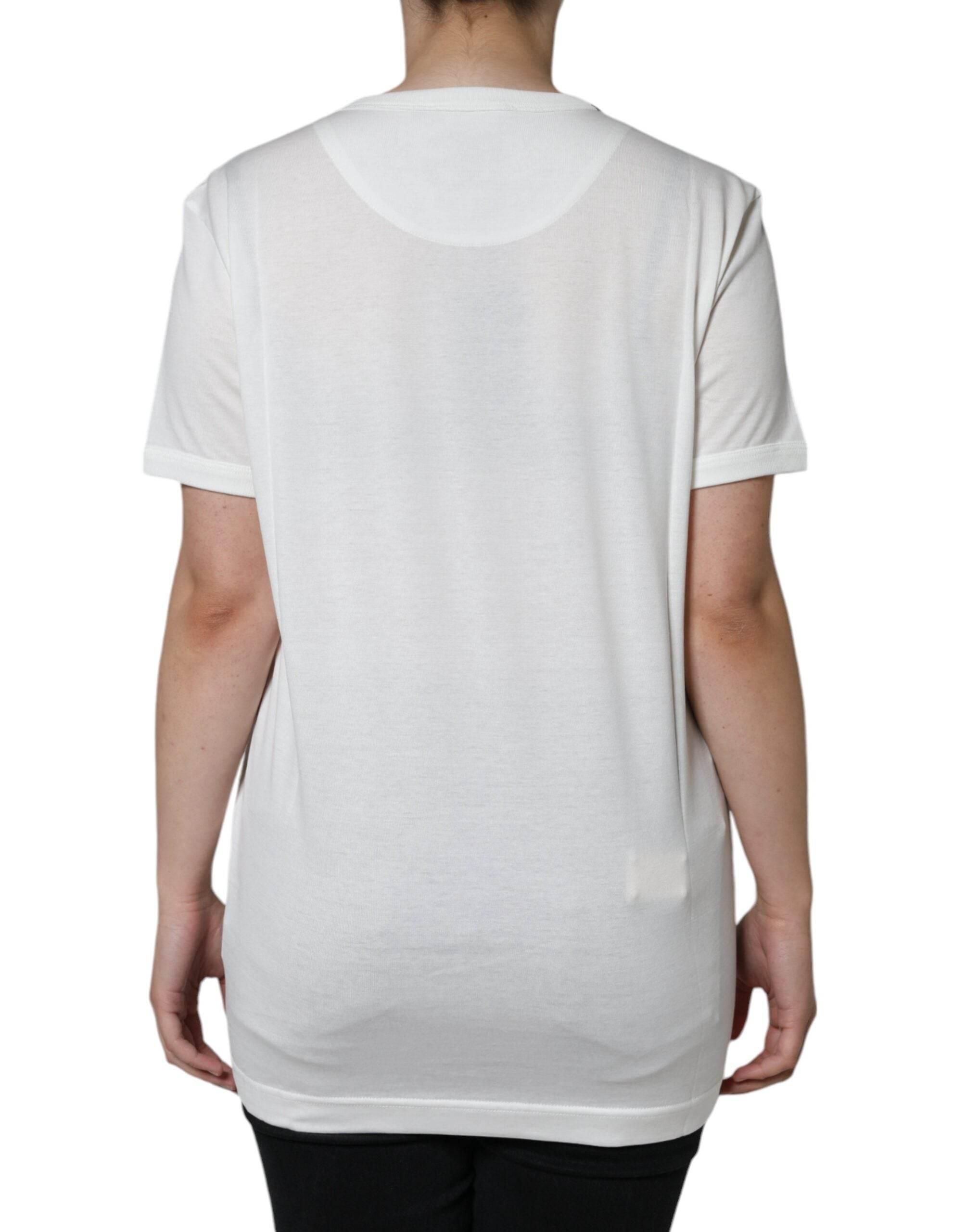 Dolce & Gabbana White Cotton Crew Neck Short Sleeve T-shirt - Hilstor
