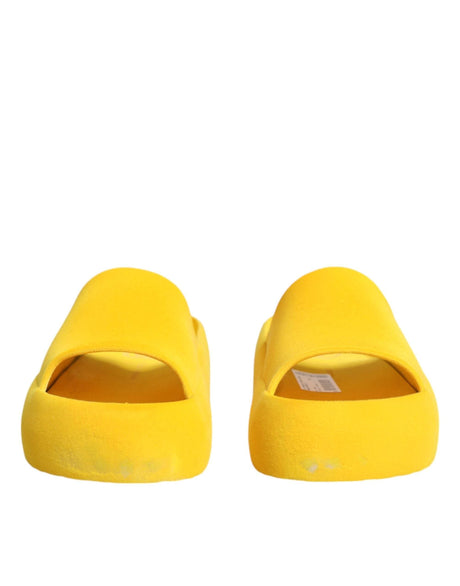 Dolce & Gabbana Yellow Rubber Slides Sandals Beachwear Shoes - Hilstor