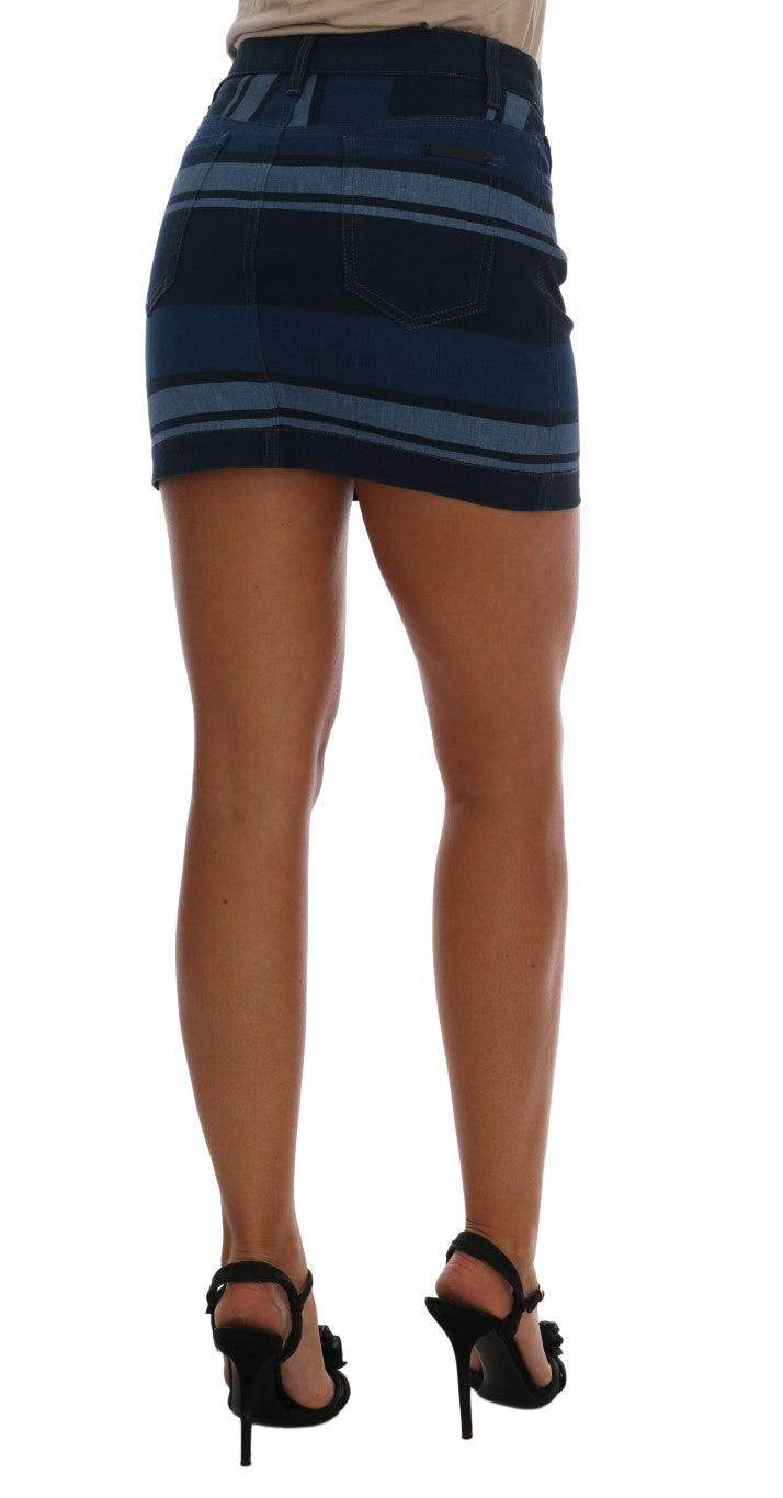 Dolce & Gabbana Chic Blue Denim Mini Skirt - Hilstor