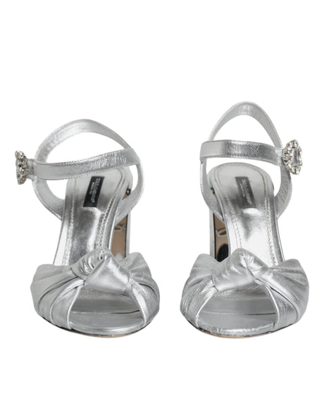 Dolce & Gabbana Silver Mirror Heels KEIRA Sandals Shoes - Hilstor