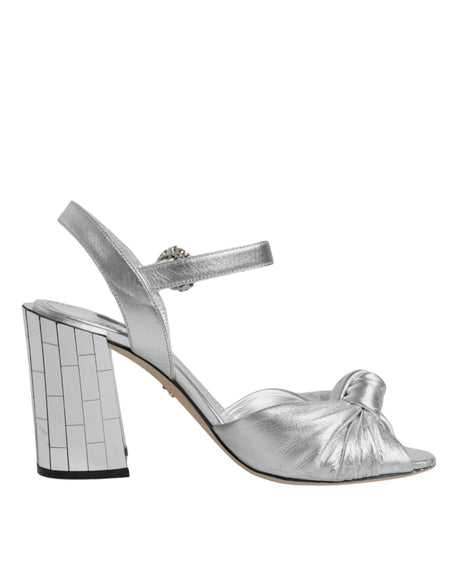 Dolce & Gabbana Silver Mirror Heels KEIRA Sandals Shoes - Hilstor