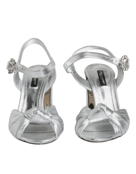 Dolce & Gabbana Silver Mirror Heels KEIRA Sandals Shoes - Hilstor