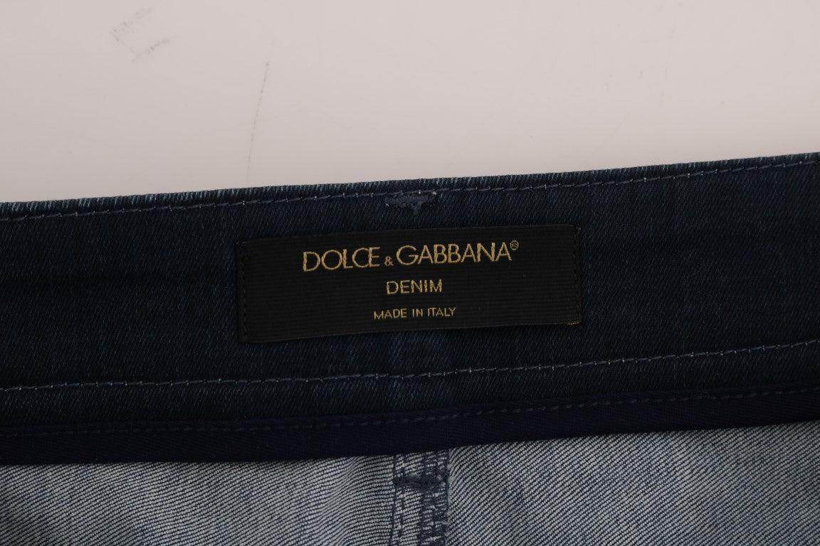 Dolce & Gabbana Chic Blue Denim Mini Skirt - Hilstor