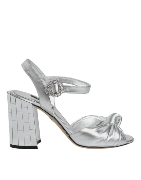 Dolce & Gabbana Silver Mirror Heels KEIRA Sandals Shoes - Hilstor