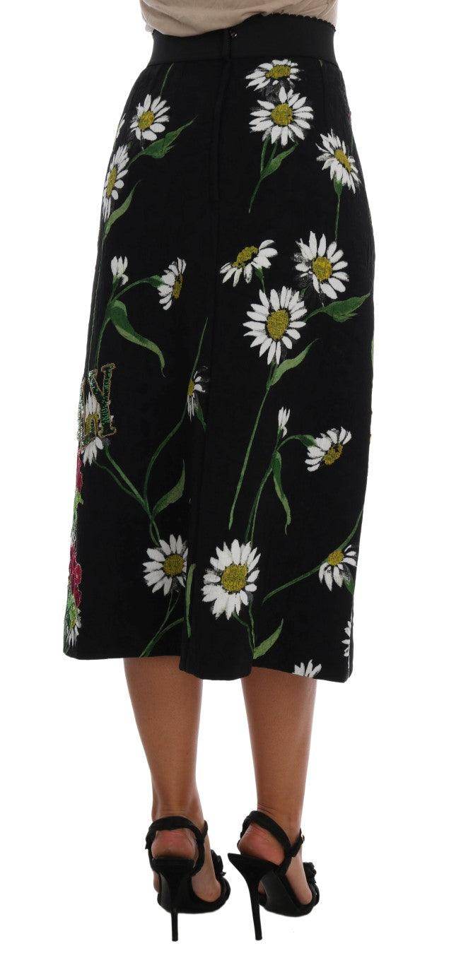 Dolce & Gabbana Embellished A-Line Mid-Calf Skirt - Hilstor