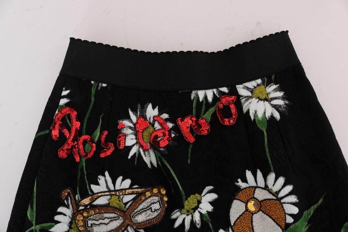 Dolce & Gabbana Embellished A-Line Mid-Calf Skirt - Hilstor