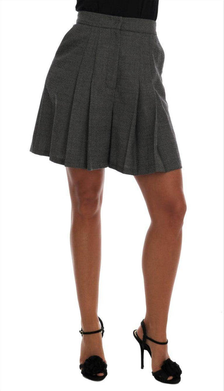 Dolce & Gabbana Chic High Waist Wool Mini Shorts - Hilstor