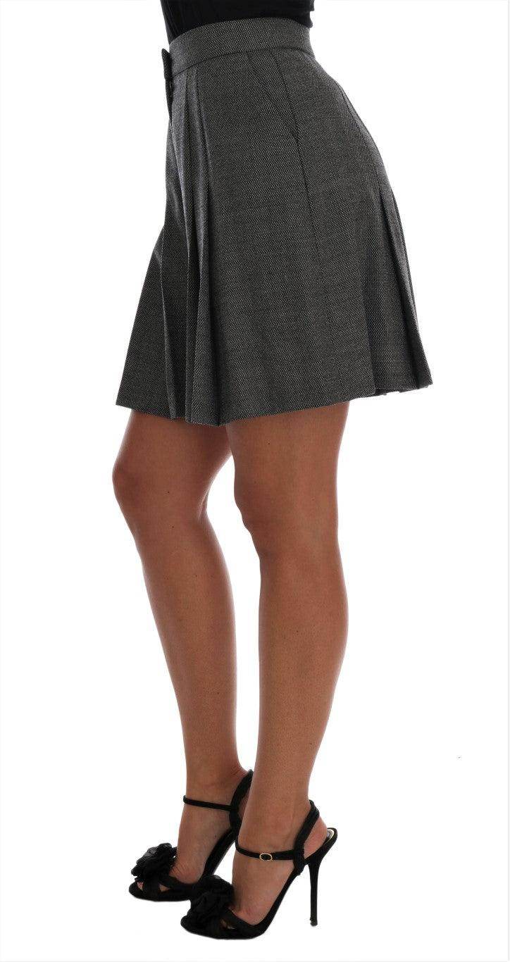 Dolce & Gabbana Chic High Waist Wool Mini Shorts - Hilstor