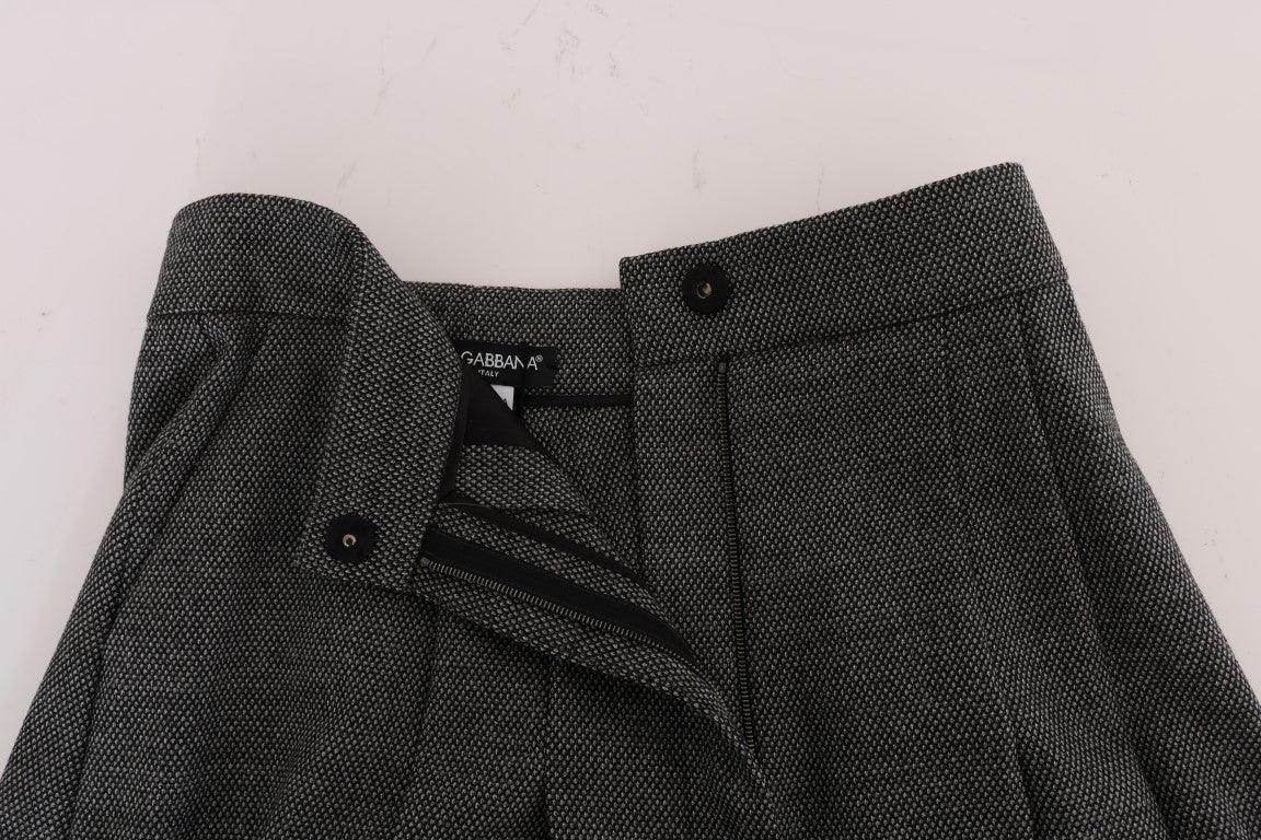 Dolce & Gabbana Chic High Waist Wool Mini Shorts - Hilstor