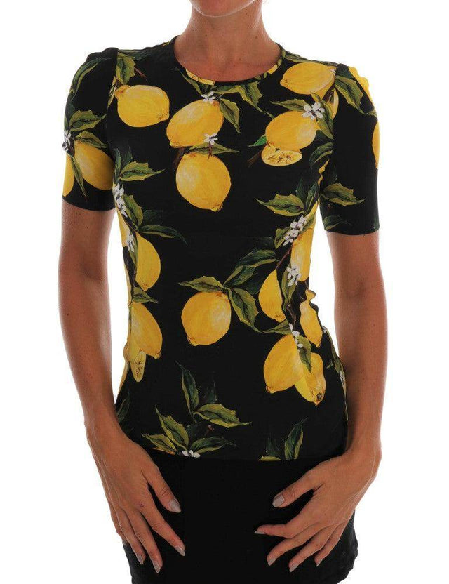 Dolce & Gabbana Sicilian Lemon Print Silk Blouse - Hilstor