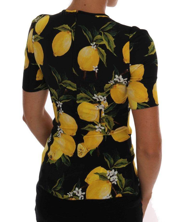 Dolce & Gabbana Sicilian Lemon Print Silk Blouse - Hilstor