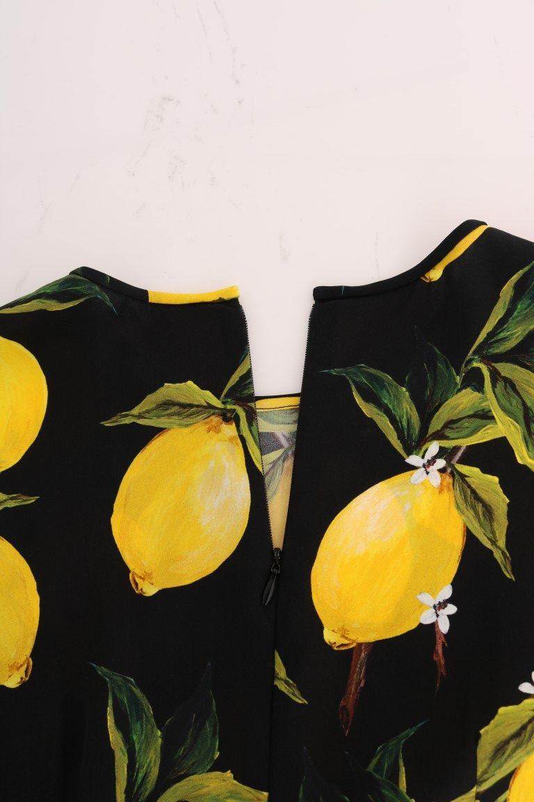 Dolce & Gabbana Sicilian Lemon Print Silk Blouse - Hilstor