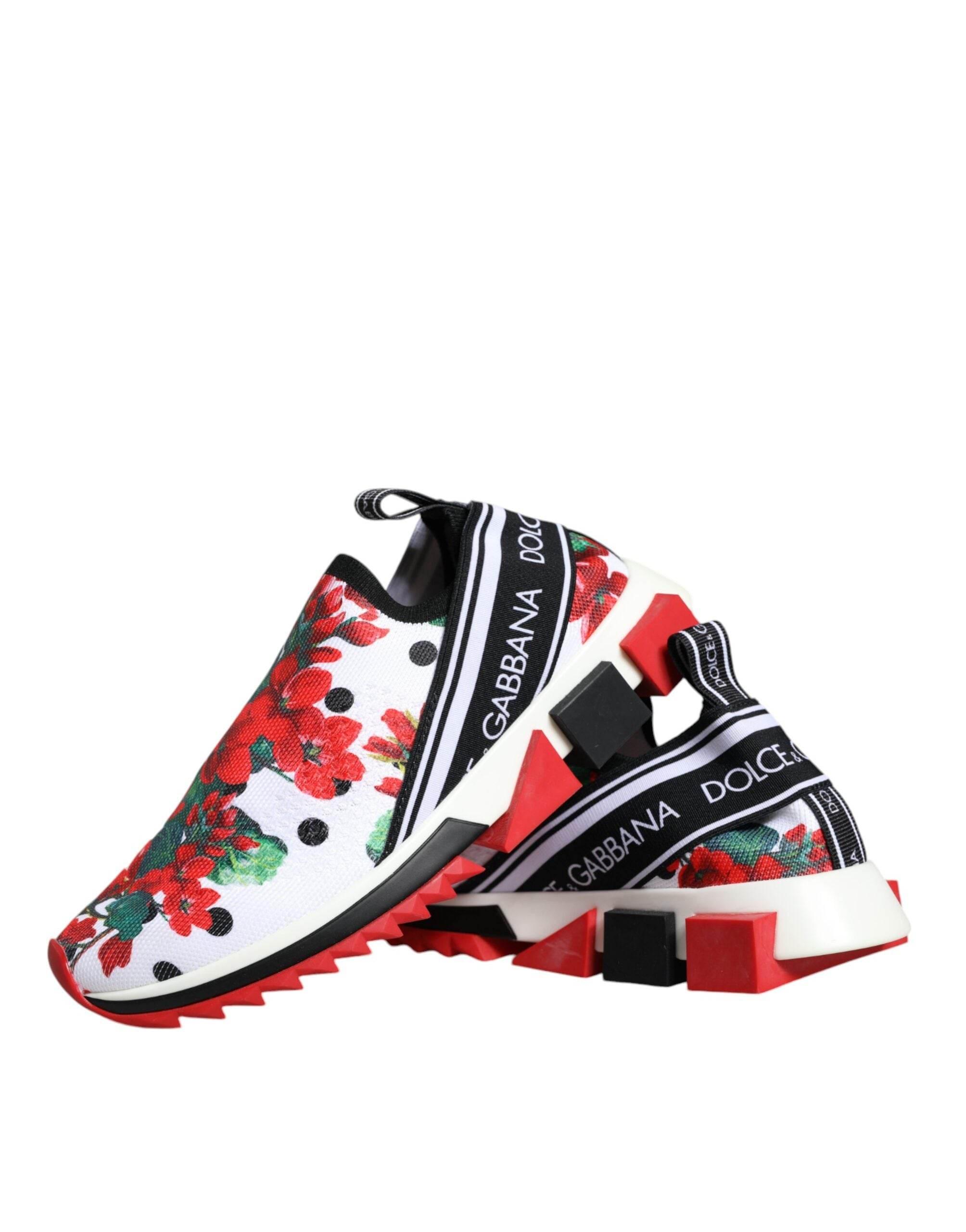 Dolce & Gabbana Multicolor Geranium Sorrento Sneakers Shoes - Hilstor