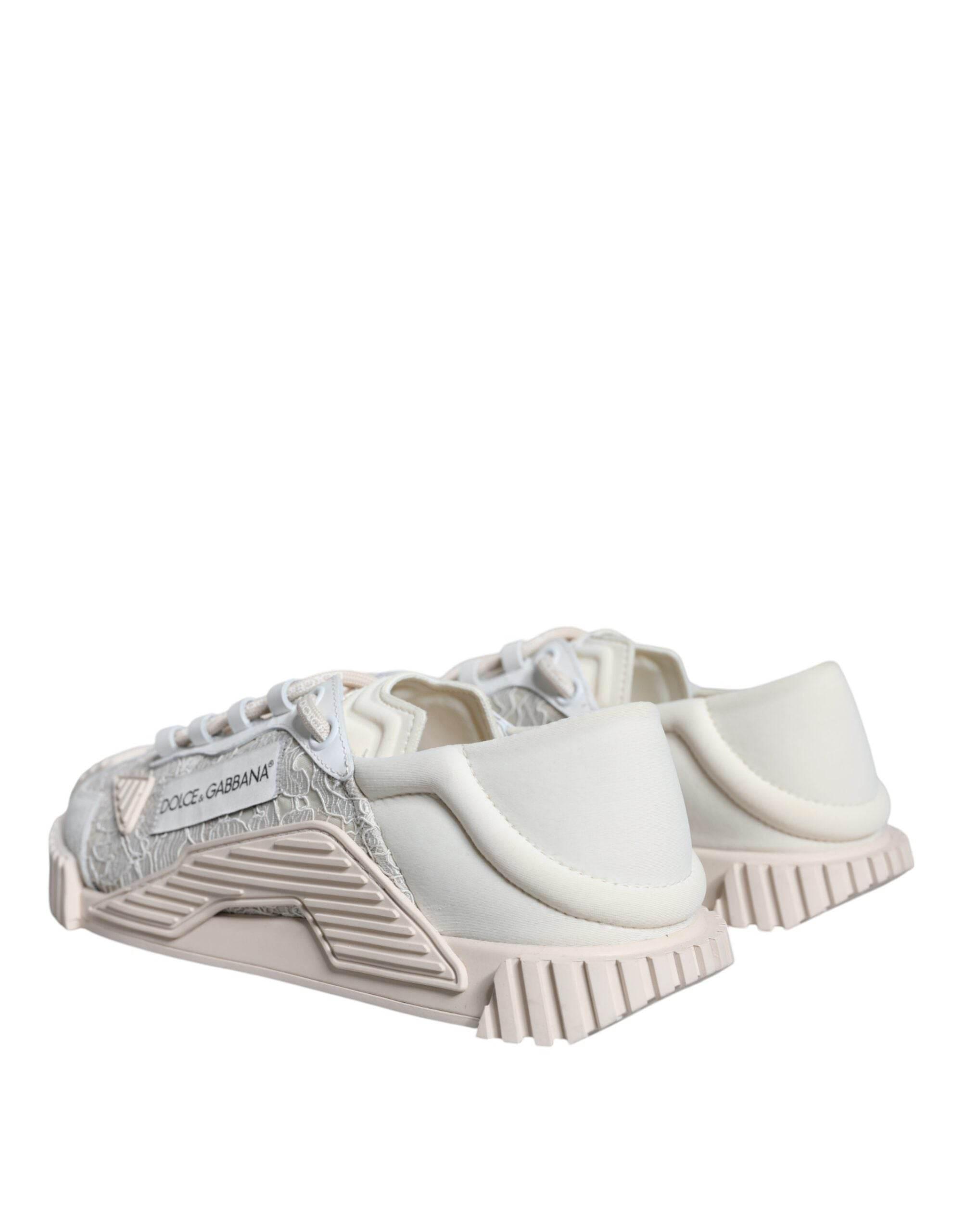 Dolce & Gabbana White Lace NS1 Low Top Sneaker Sports Shoes - Hilstor