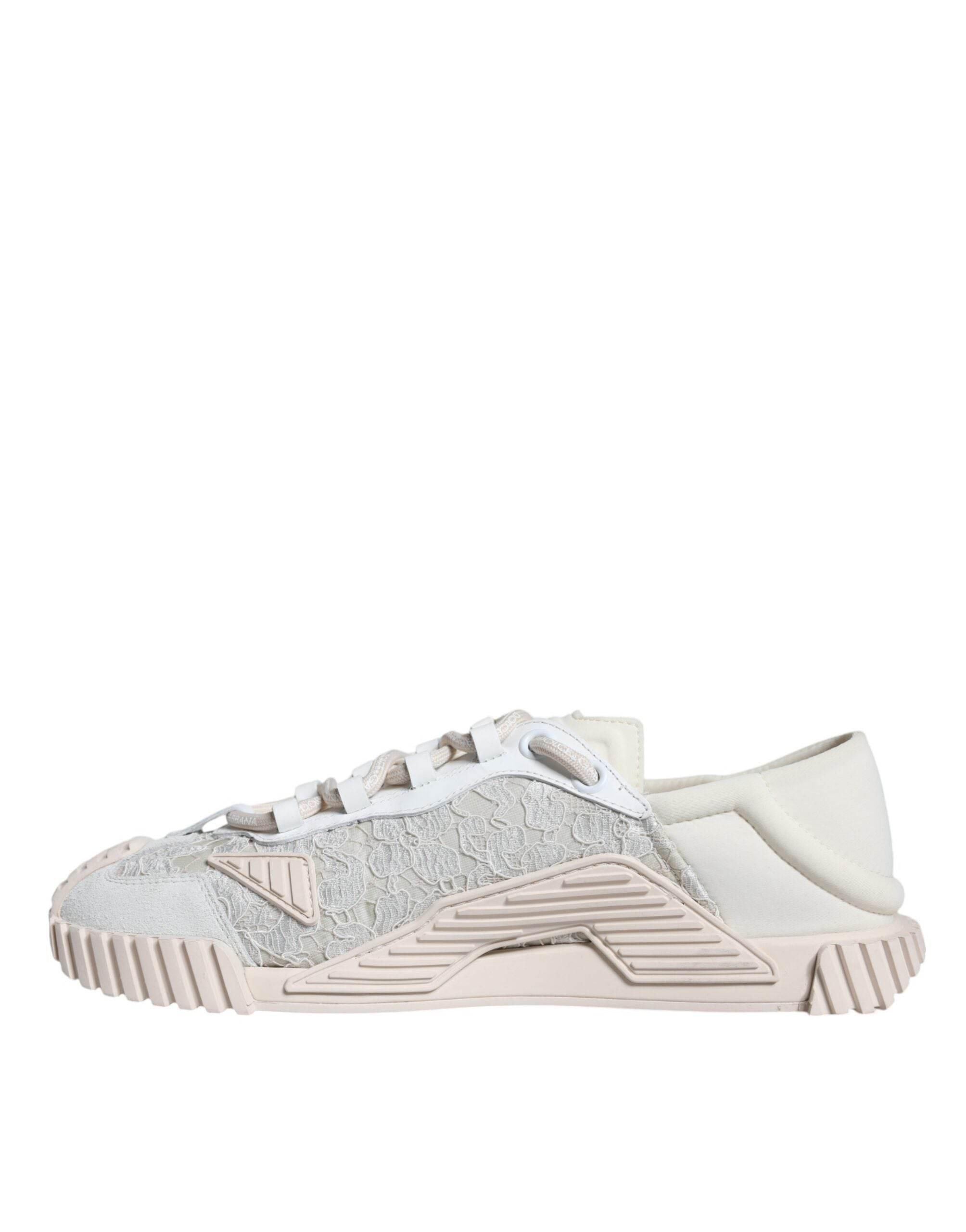 Dolce & Gabbana White Lace NS1 Low Top Sneaker Sports Shoes - Hilstor