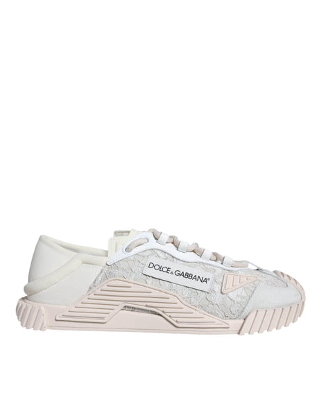 Dolce & Gabbana White Lace NS1 Low Top Sneaker Sports Shoes - Hilstor