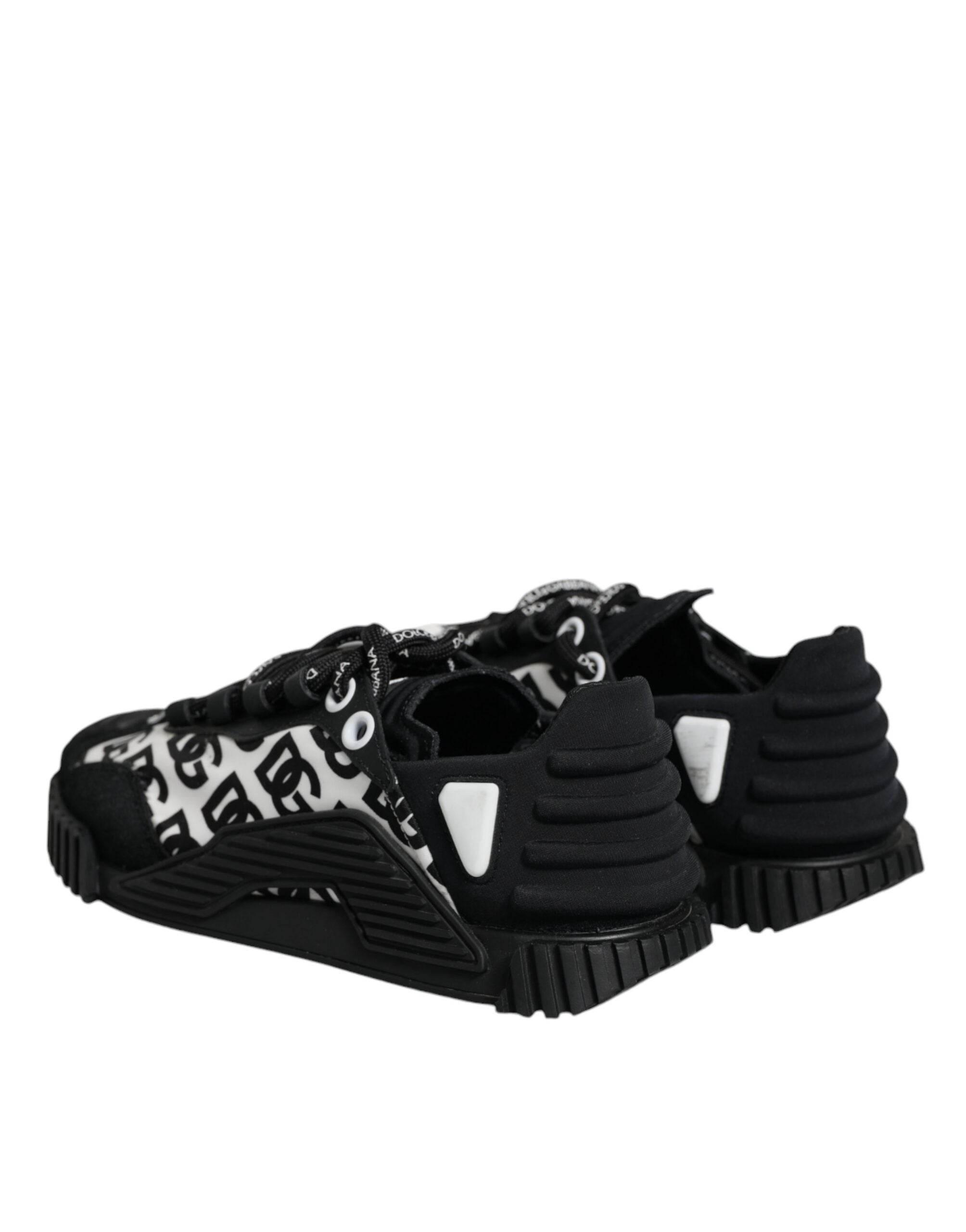 Dolce & Gabbana Black Logo Lace Up Low Top NS1 Sneakers Shoes - Hilstor