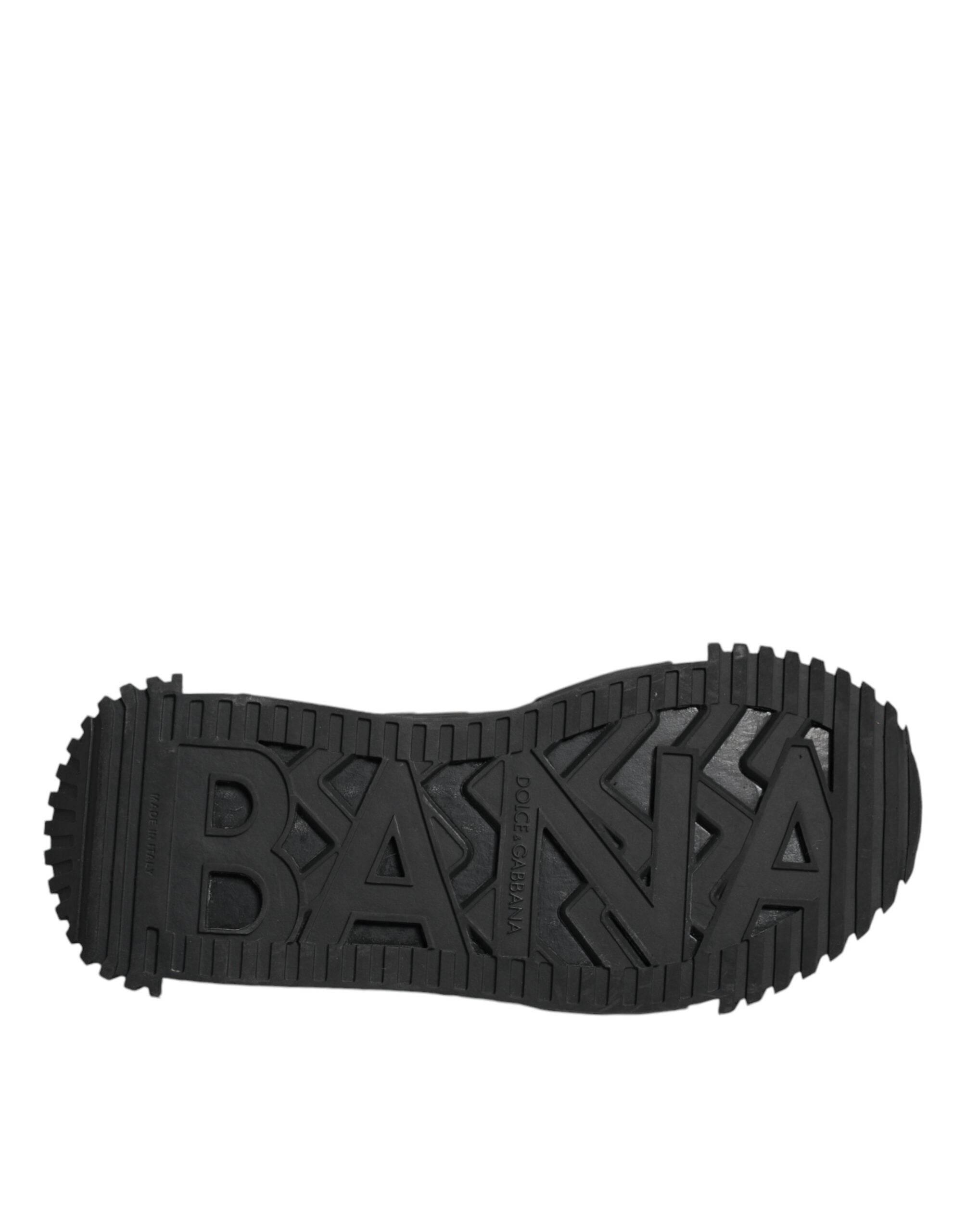 Dolce & Gabbana Black Logo Lace Up Low Top NS1 Sneakers Shoes - Hilstor