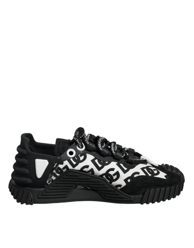 Dolce & Gabbana Black Logo Lace Up Low Top NS1 Sneakers Shoes - Hilstor