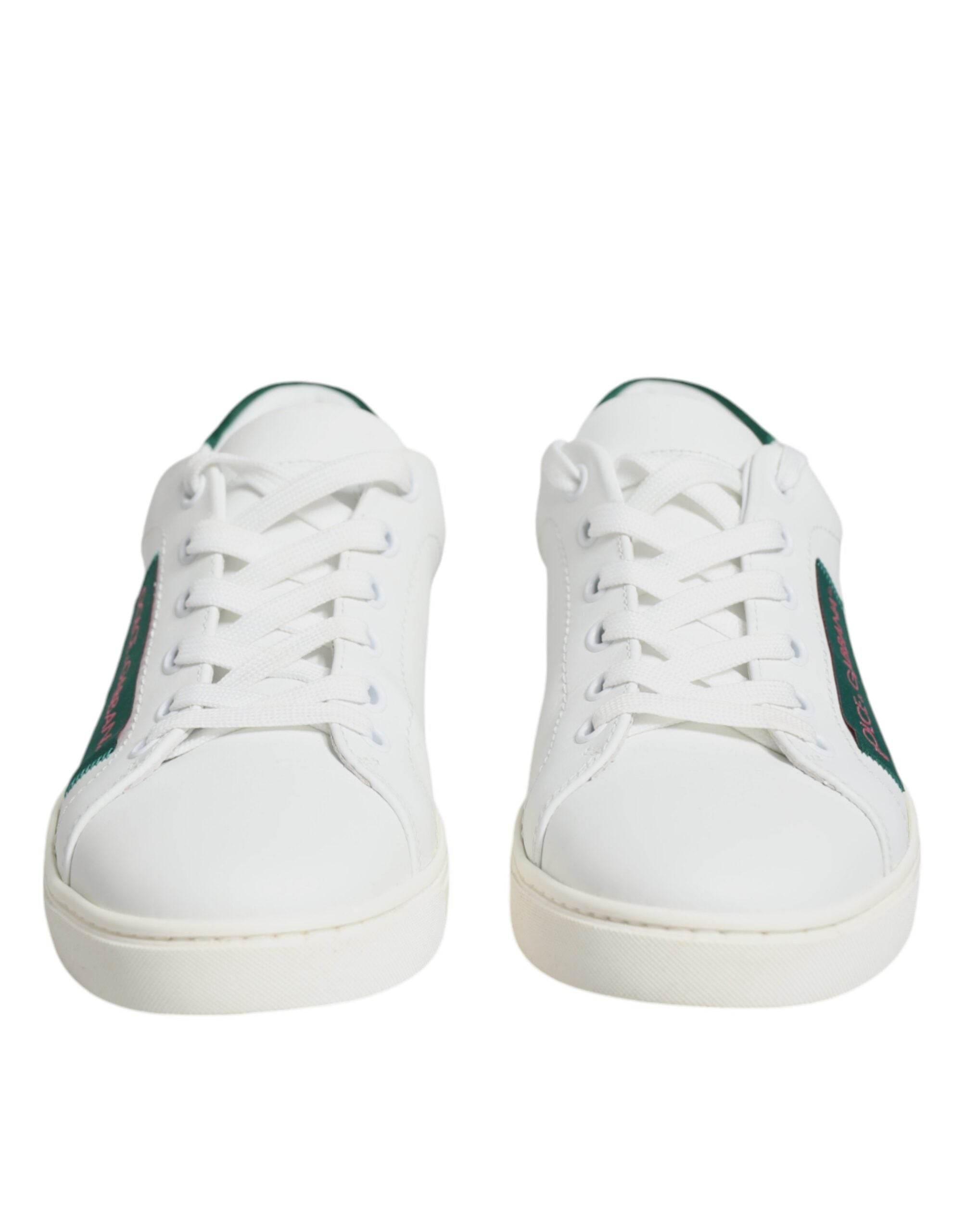 Dolce & Gabbana White London Calf Leather Sneakers Shoes - Hilstor