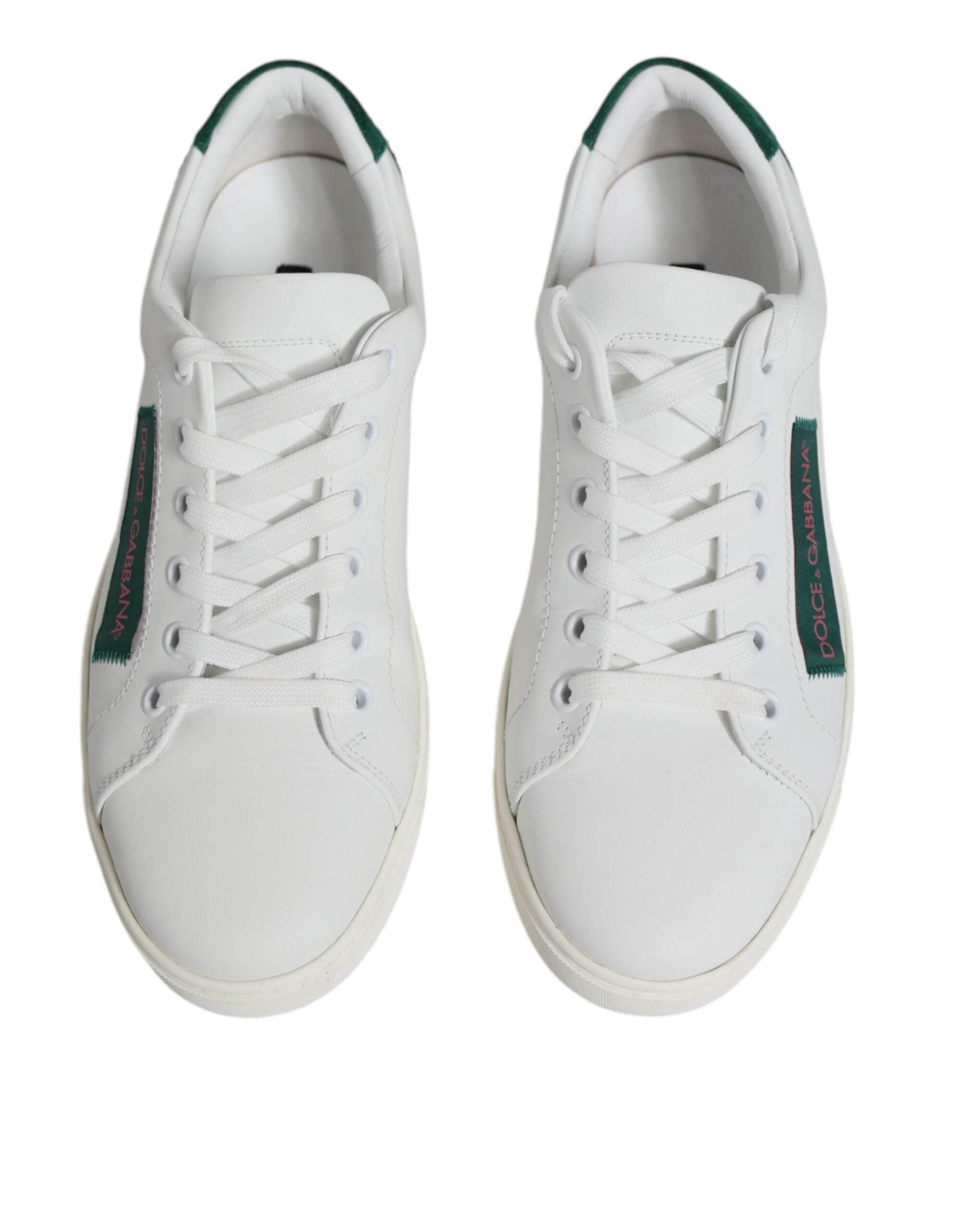 Dolce & Gabbana White London Calf Leather Sneakers Shoes - Hilstor