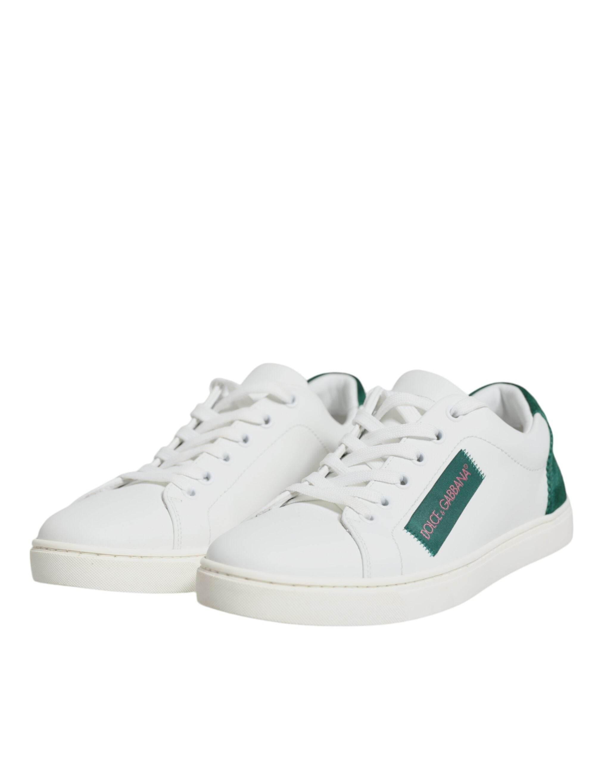 Dolce & Gabbana White London Calf Leather Sneakers Shoes - Hilstor