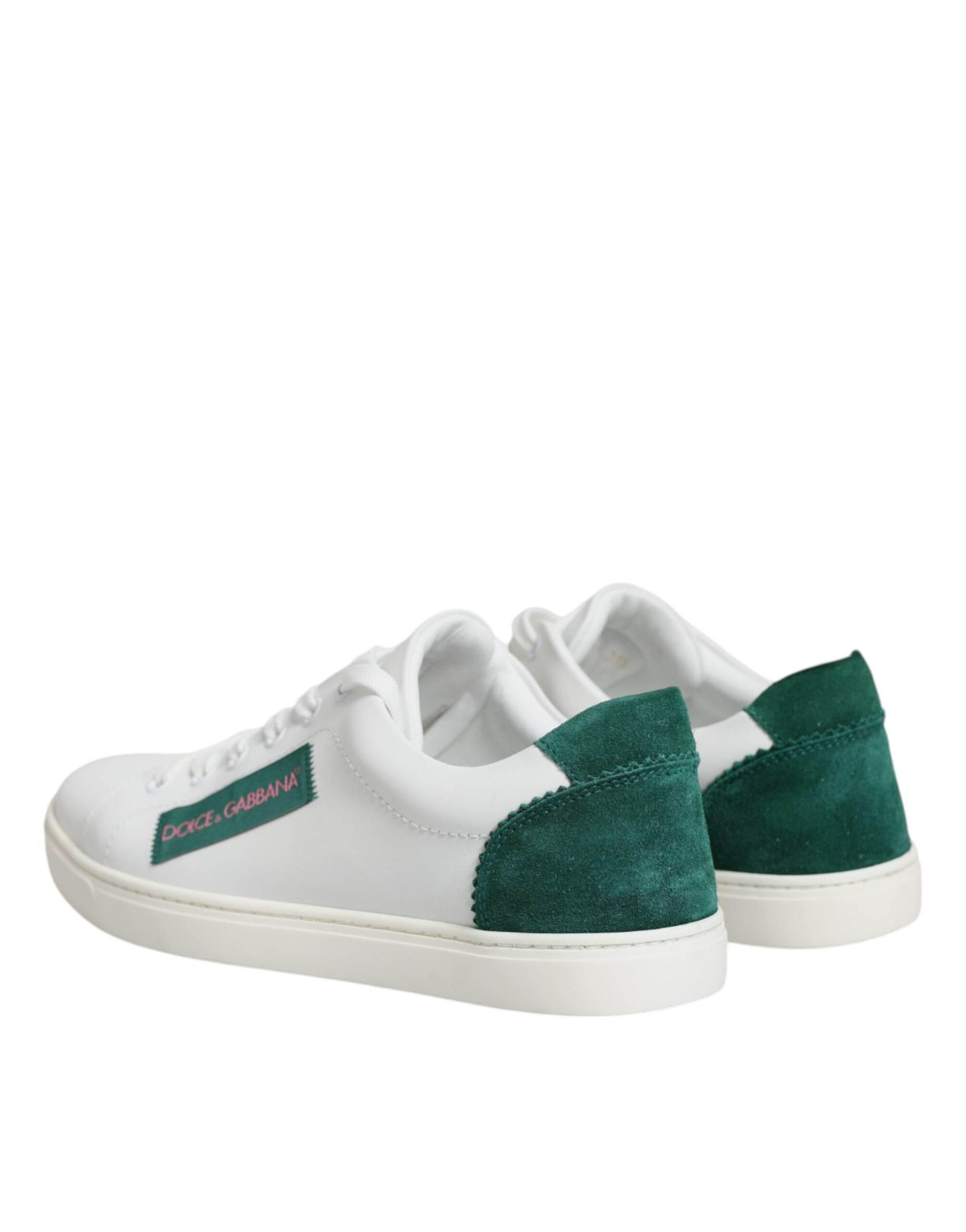 Dolce & Gabbana White London Calf Leather Sneakers Shoes - Hilstor