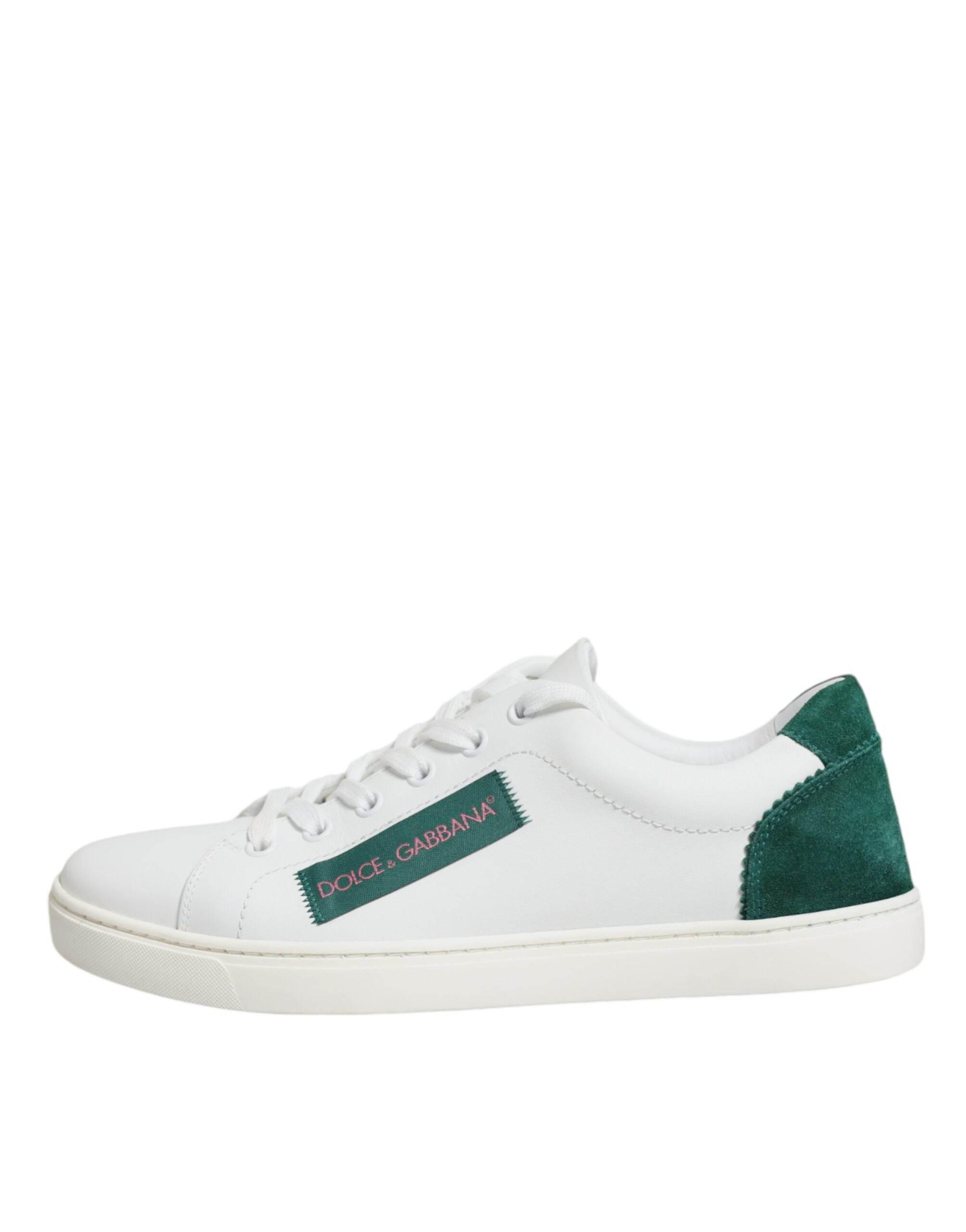 Dolce & Gabbana White London Calf Leather Sneakers Shoes - Hilstor