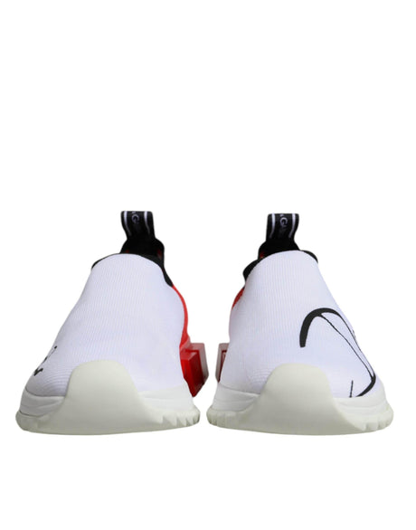 Dolce & Gabbana White Red Low Top Sorrento Men Sneakers Shoes - Hilstor