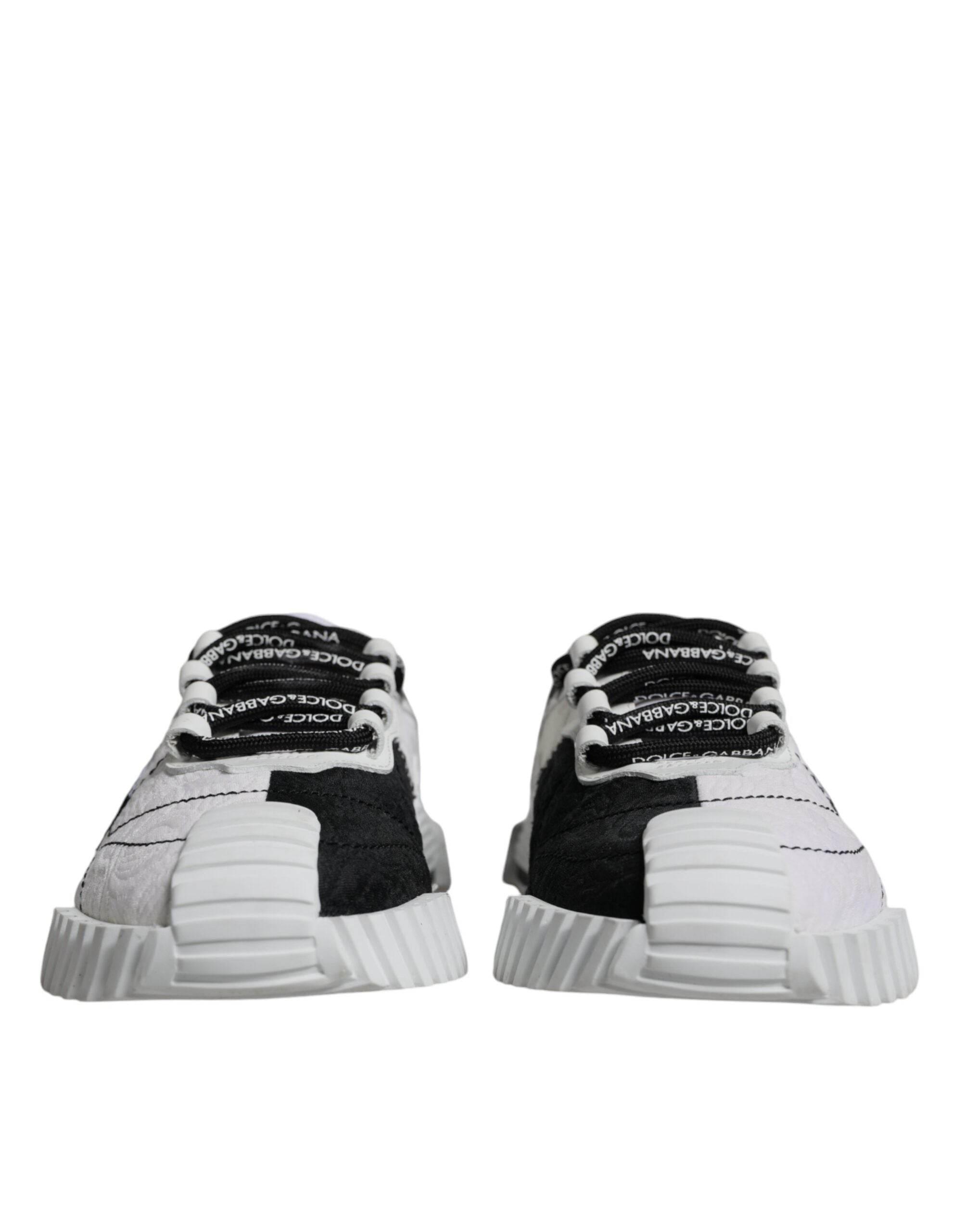 Dolce & Gabbana White Black Low Top NS1 Sneakers Shoes - Hilstor