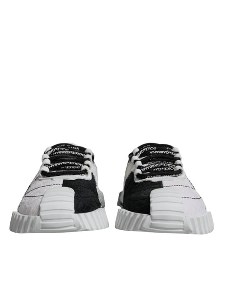 Dolce & Gabbana White Black Low Top NS1 Sneakers Shoes - Hilstor